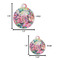 Watercolor Floral Round Pet ID Tag - Large - Comparison Scale