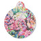 Watercolor Floral Round Pet ID Tag - Large - Front