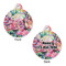 Watercolor Floral Round Pet Tag - Front & Back