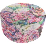 Watercolor Floral Round Pouf Ottoman