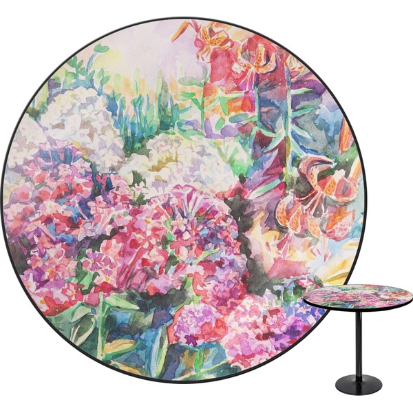 Custom Watercolor Floral Round Table