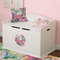 Watercolor Floral Round Wall Decal on Toy Chest
