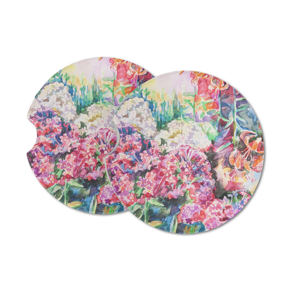 Custom Watercolor Floral Sandstone Car Coasters - Set of 2
