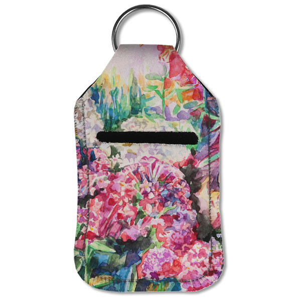 Watercolor Floral Sanitizer Holder Keychain - Small (Front Flat)