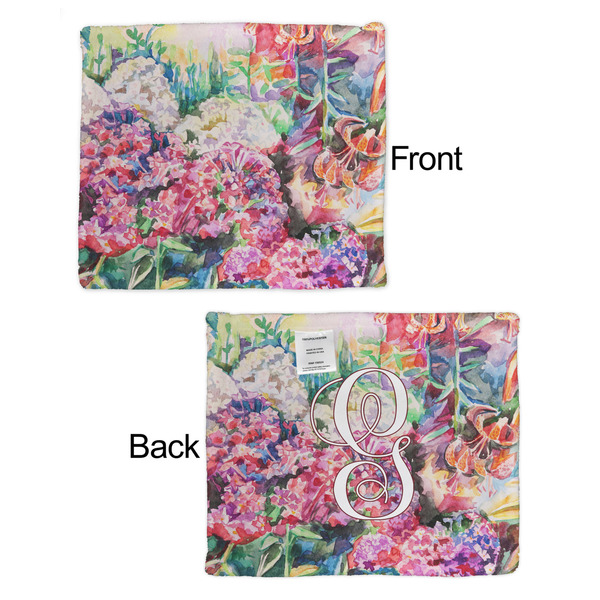 Watercolor Floral Security Blanket - Front & Back View