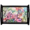 Watercolor Floral Black Wooden Tray - Small