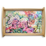 Watercolor Floral Natural Wooden Tray - Small