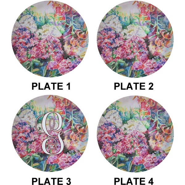 Watercolor Floral Set of Lunch / Dinner Plates (Approval)