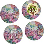 Watercolor Floral Set of 4 Glass Lunch / Dinner Plate 10"