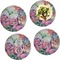 Watercolor Floral Set of Lunch / Dinner Plates