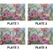 Watercolor Floral Set of Rectangular Appetizer / Dessert Plates (Approval)