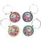 Watercolor Floral Wine Charms (Set of 4)