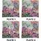 Watercolor Floral Set of Square Dinner Plates (Approval)