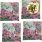 Watercolor Floral Set of Square Dinner Plates