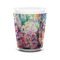 Watercolor Floral Shot Glass - White - FRONT
