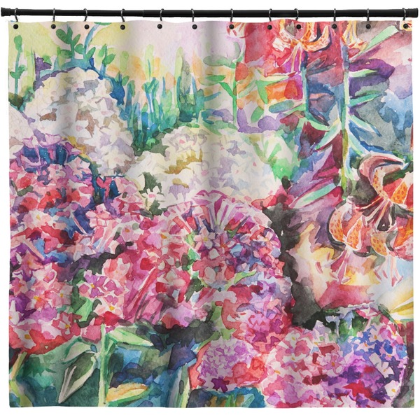Custom Watercolor Floral Shower Curtain - 71" x 74"