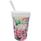 Watercolor Floral Sippy Cup with Straw (Personalized)