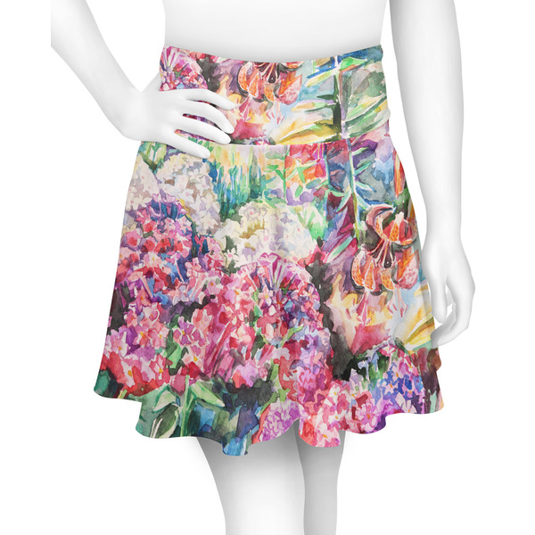 Custom Watercolor Floral Skater Skirt - X Small
