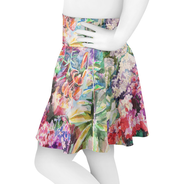 Watercolor Floral Skater Skirt - Side