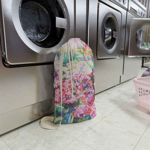 Watercolor Floral Small Landry Bag - In Context