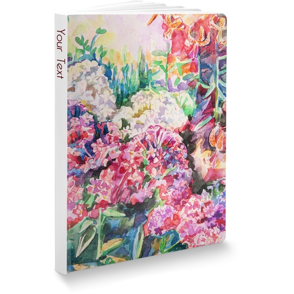Custom Watercolor Floral Softbound Notebook - 7.25" x 10"