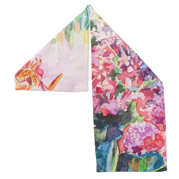 Watercolor Floral Sports Towel Folded - Both Sides Showing