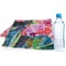 Watercolor Floral Sports Towel Folded with Water Bottle