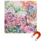 Watercolor Floral Square Car Magnet - 10"