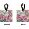 Watercolor Floral Square Luggage Tag (Front + Back)