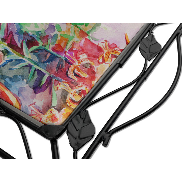 Watercolor Floral Square Trivet - Detail