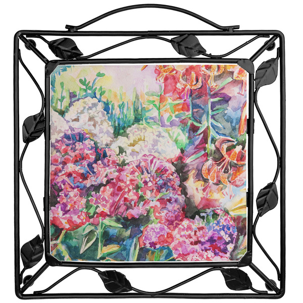 Custom Watercolor Floral Square Trivet