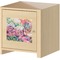 Watercolor Floral Square Wall Decal on Wooden Cabinet