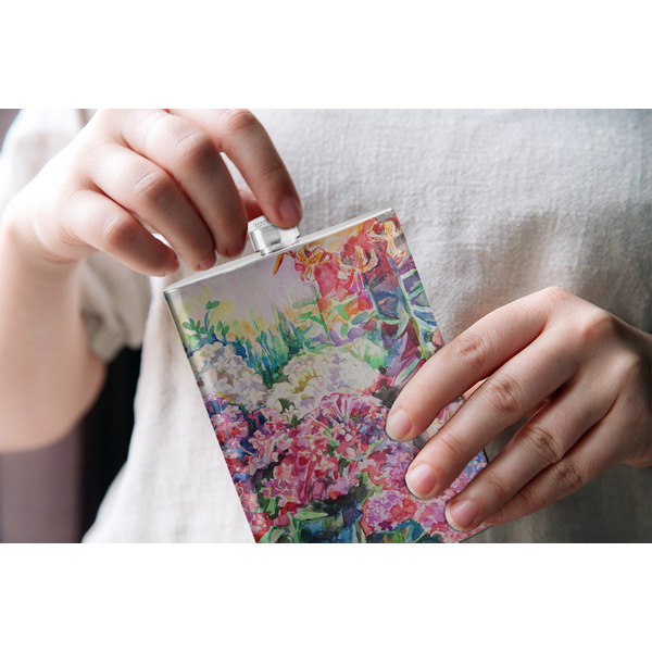 Watercolor Floral Stainless Steel Flask - LIFESTYLE 1