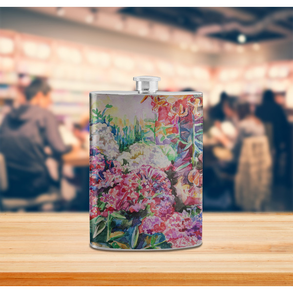 Watercolor Floral Stainless Steel Flask - LIFESTYLE 2