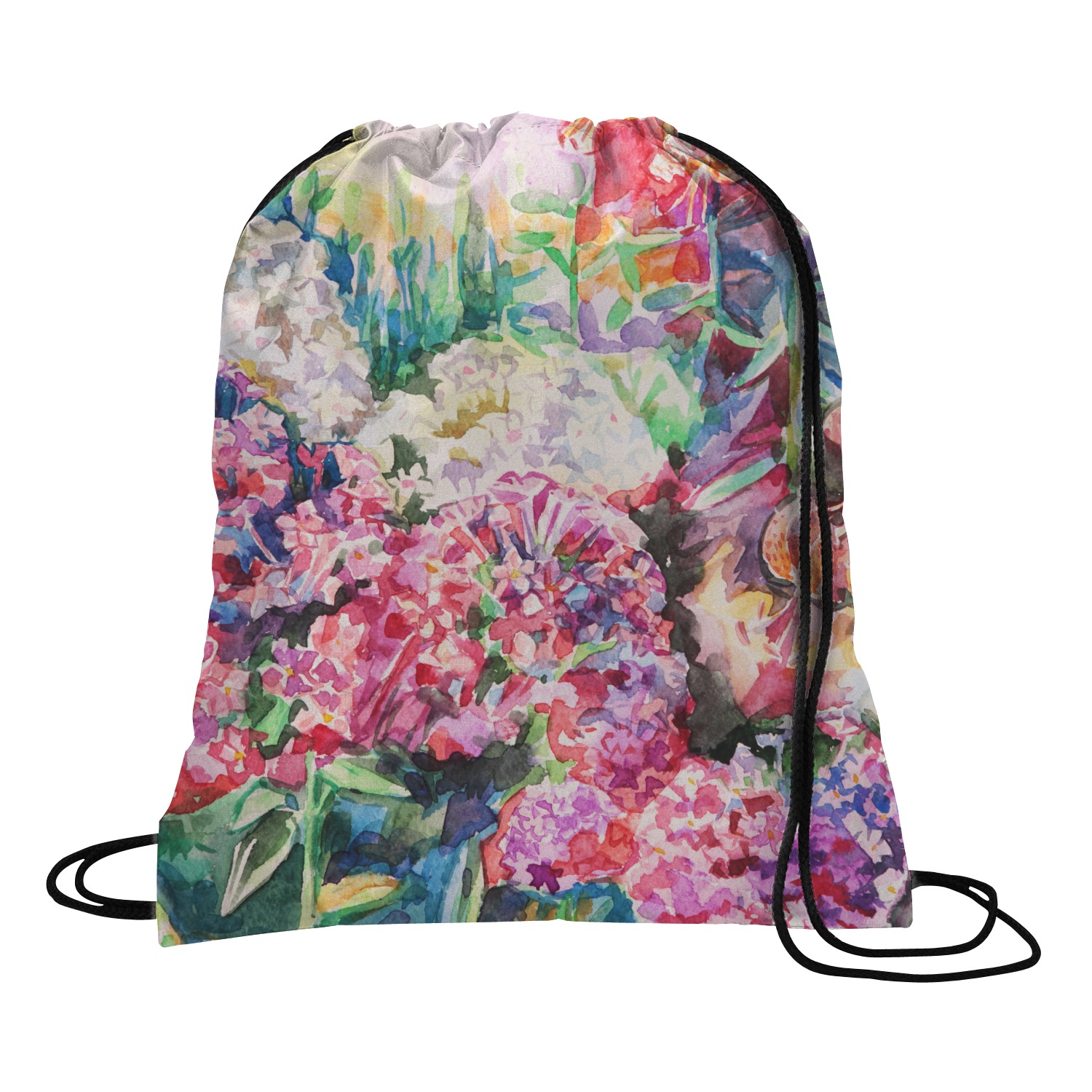 Watercolor Floral Drawstring Backpack Small YouCustomizeIt