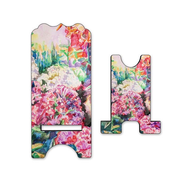 Watercolor Floral Stylized Phone Stand - Front & Back - Small