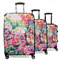 Watercolor Floral 3 Piece Luggage Set - 20" Carry On, 24" Medium Checked, 28" Large Checked