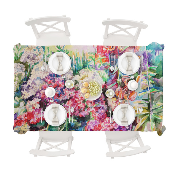 Watercolor Floral Tablecloths (58"x102") - TOP VIEW