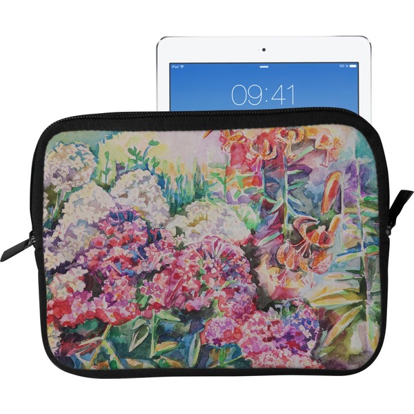 Custom Watercolor Floral Tablet Case / Sleeve - Large