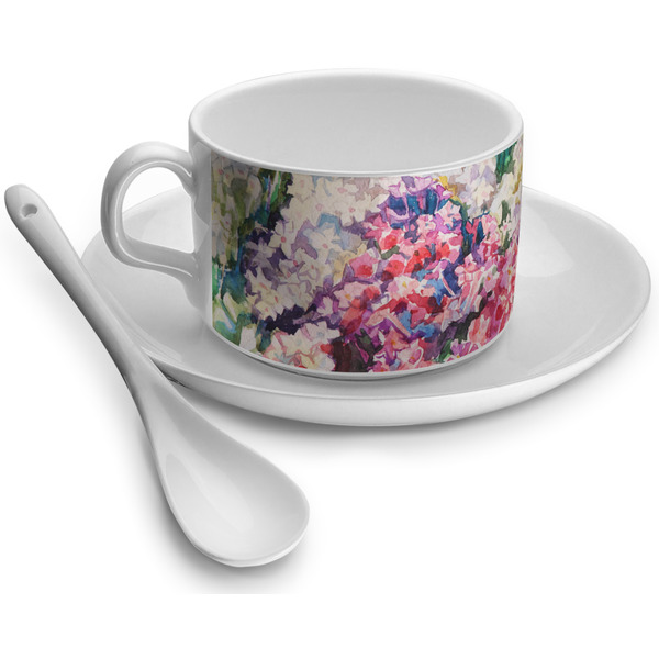 Custom Watercolor Floral Tea Cup - Single