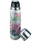 Watercolor Floral Thermos - Lid Off