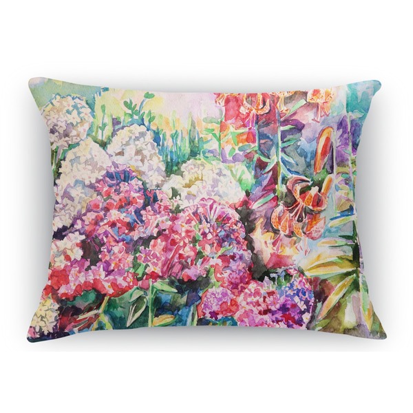 Custom Watercolor Floral Rectangular Throw Pillow Case