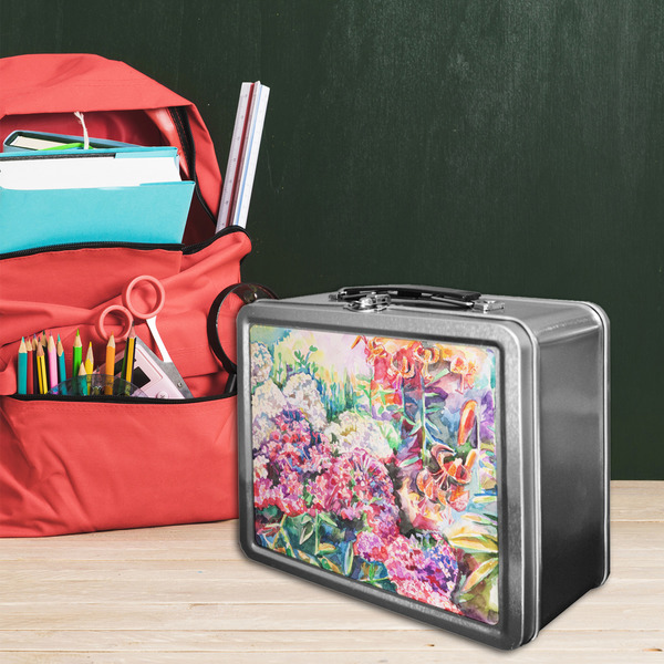Watercolor Floral Tin Lunchbox - LIFESTYLE