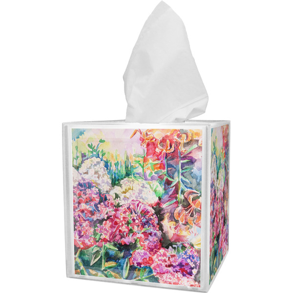 Custom Watercolor Floral Tissue Box Cover