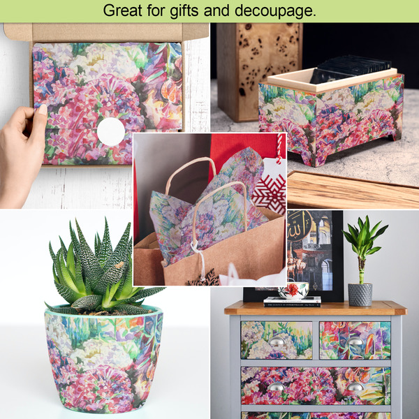 Watercolor Floral Tissue Paper - In Use Collage