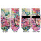 Watercolor Floral Toddler Ankle Socks - Double Pair - Front and Back - Apvl