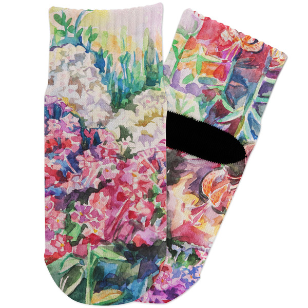 Custom Watercolor Floral Toddler Ankle Socks