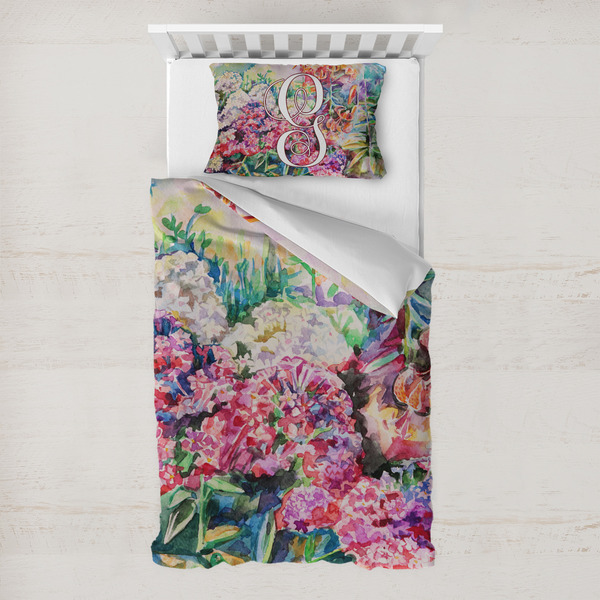 Custom Watercolor Floral Toddler Bedding Set - With Pillowcase