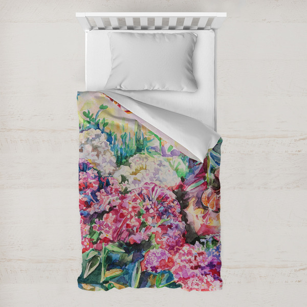 Custom Watercolor Floral Toddler Duvet Cover