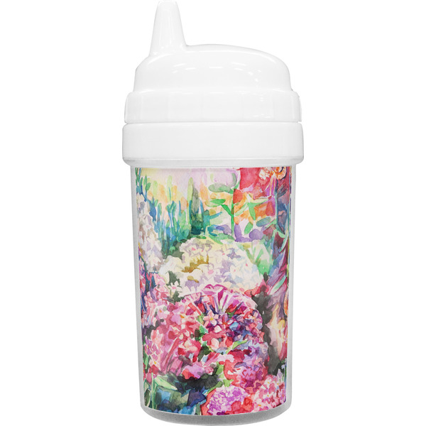 Custom Watercolor Floral Toddler Sippy Cup